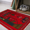 War Area Rug Handmade Red Rifle 2 x 3 ft