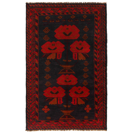 Baluchi Rug Handmade Multi Floral 4x6 ft
