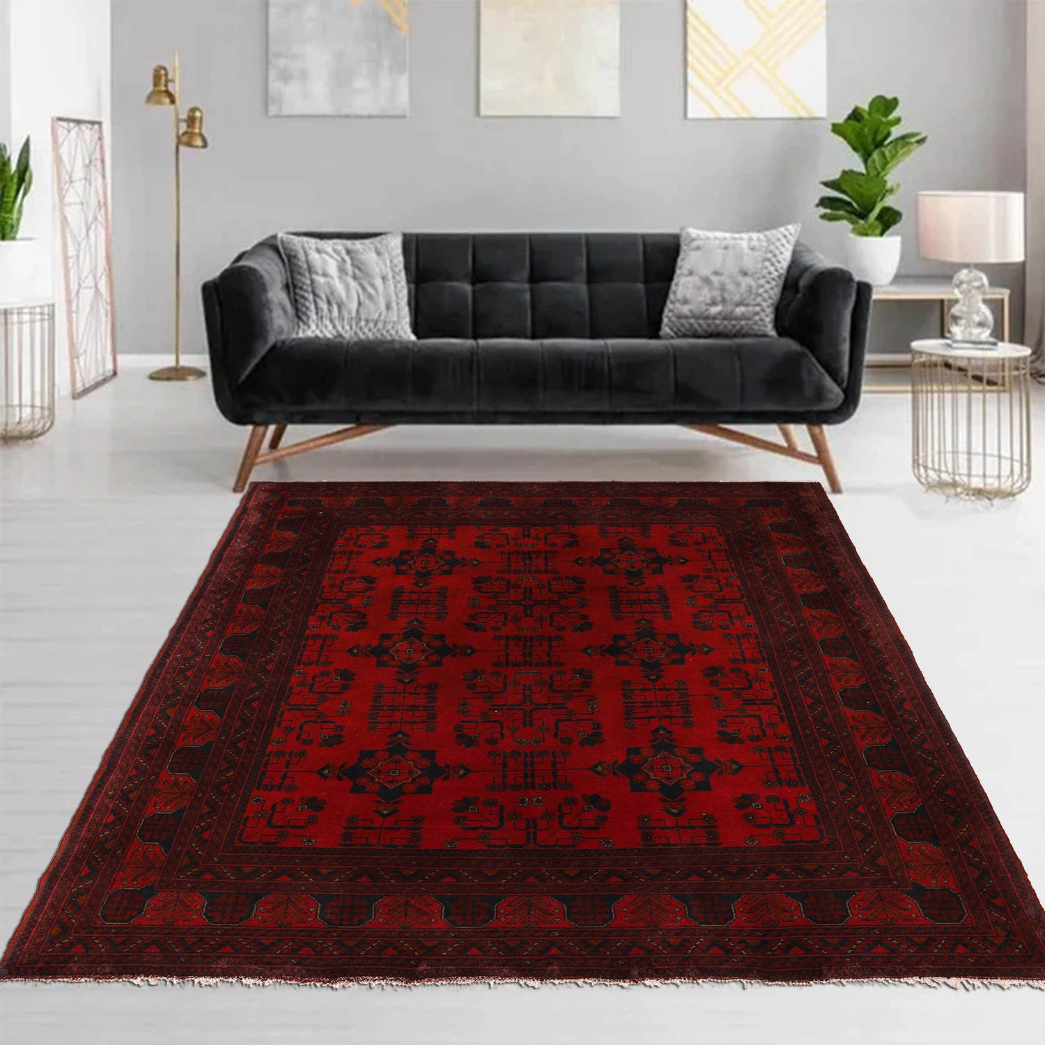 Khal Mohammadi Rug Handmade Red 4x7 ft