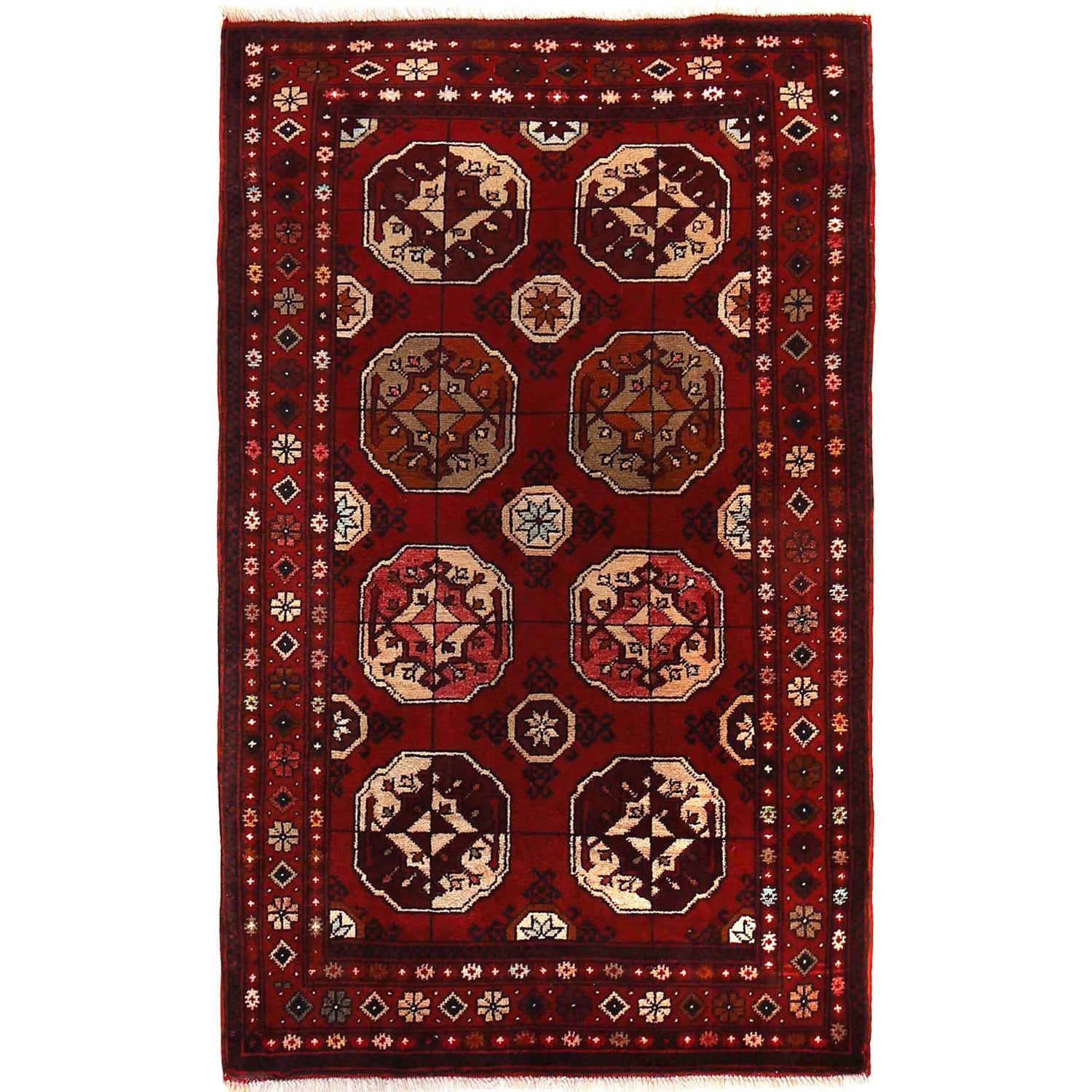 Khal Mohammadi Rug Handmade Red 3x5 ft