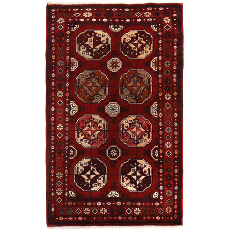Khal Mohammadi Rug Handmade Red 3x5 ft