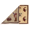 War Area Rug Handmade Ivory Rifle + Helicopter 2 x 3 ft