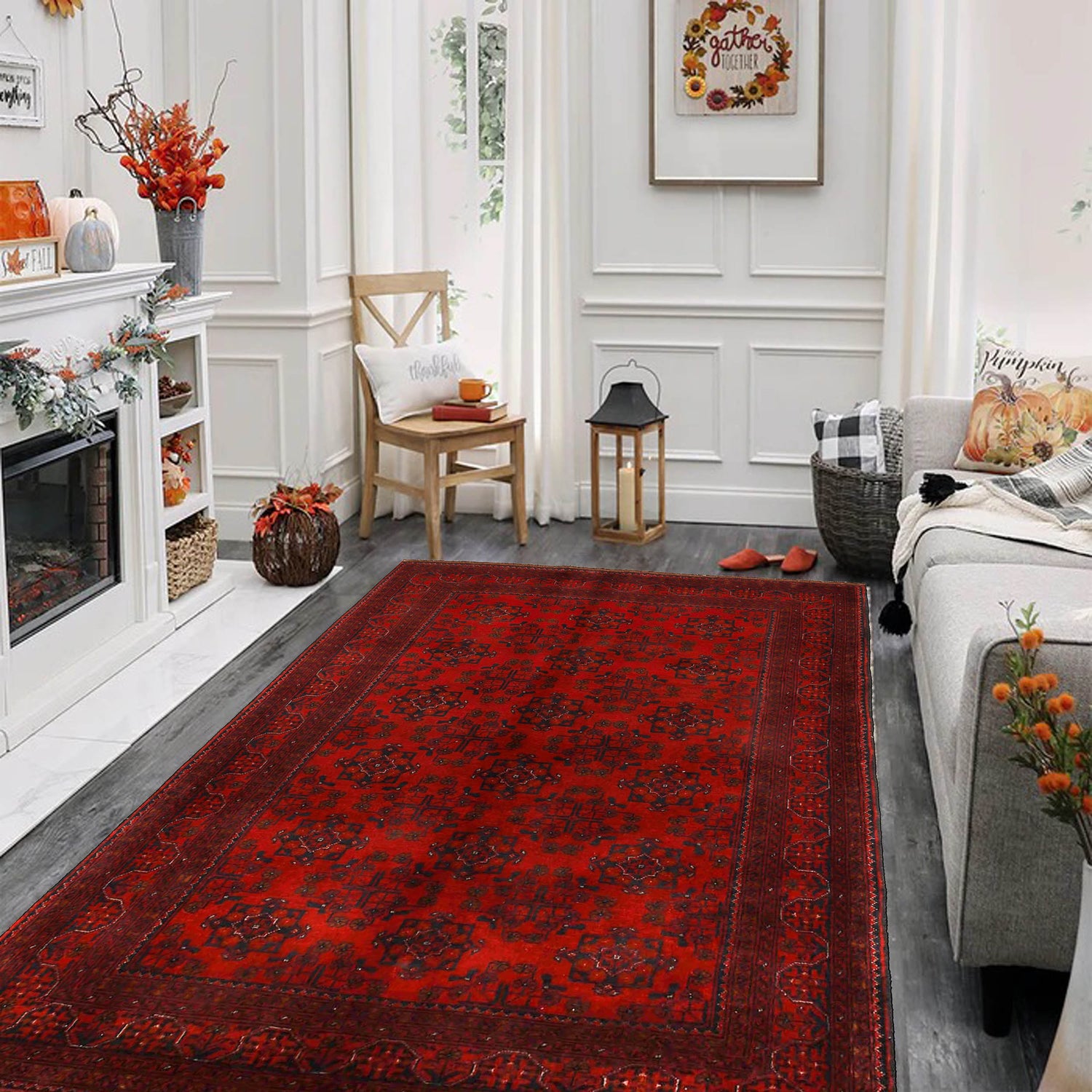 Khal Mohammadi Rug Handmade Red 4x7 ft