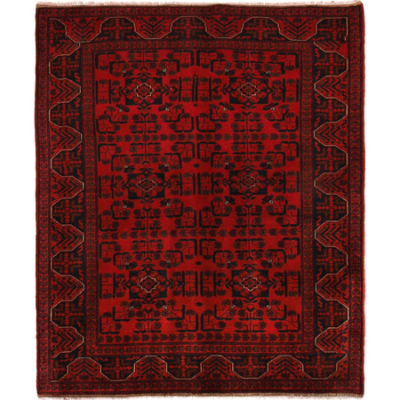 Khal Mohammadi Rug Handmade Red 4x7 ft