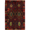 Baluchi Rug Handmade Brown Floral 4x6 ft