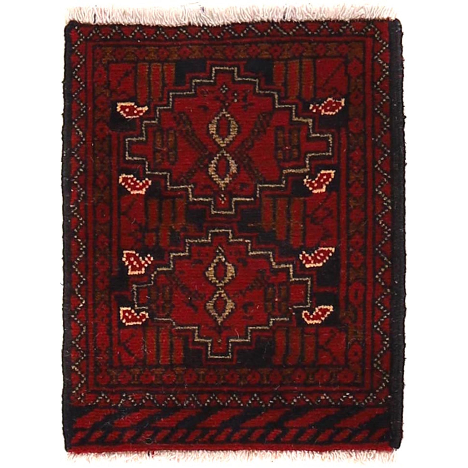 Handmade Wool Doormat Red Floral