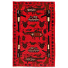 War Area Rug Handmade Pink Riffle + Tank 2x4 ft