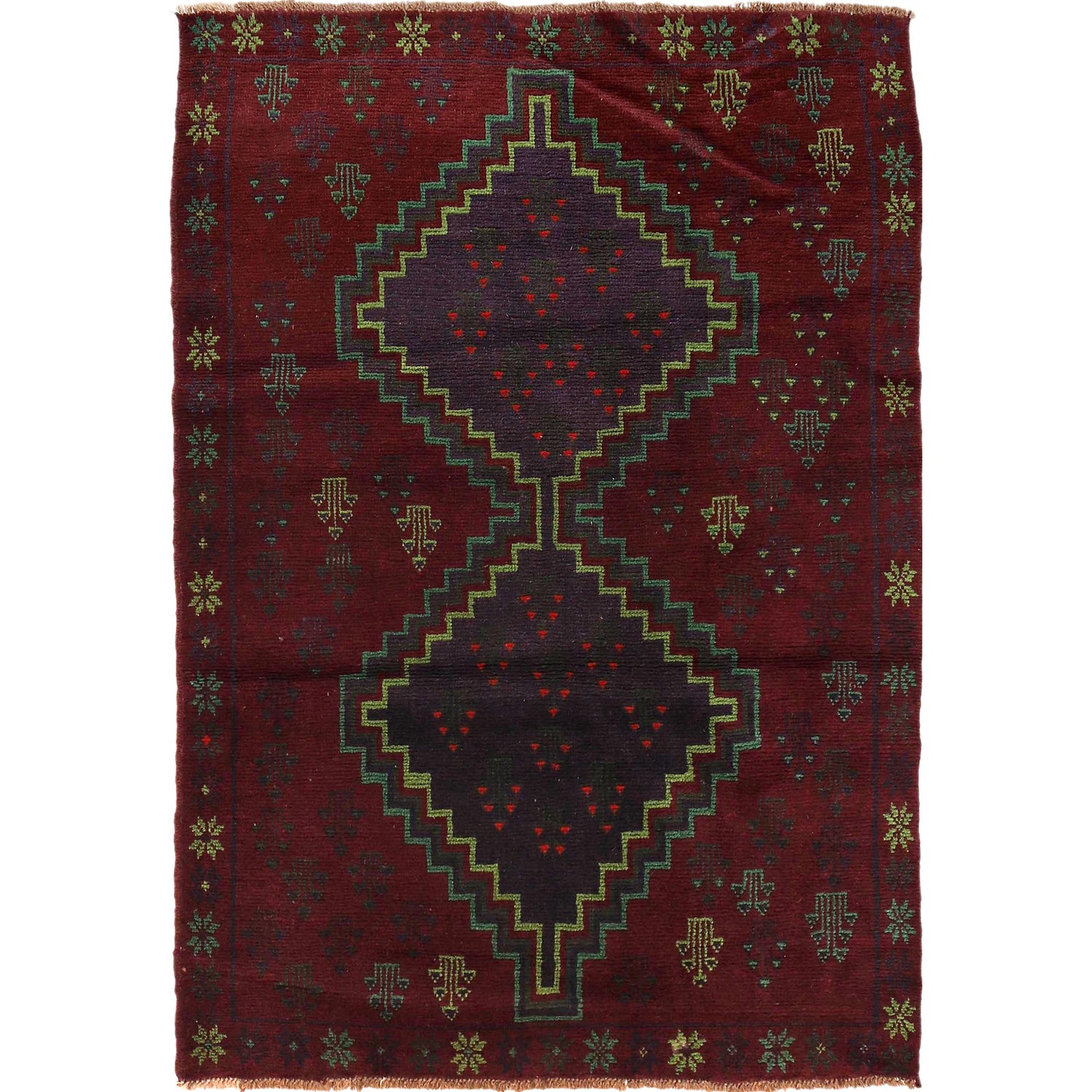 Baluchi Rug Handmade Multi Floral 4x6 ft