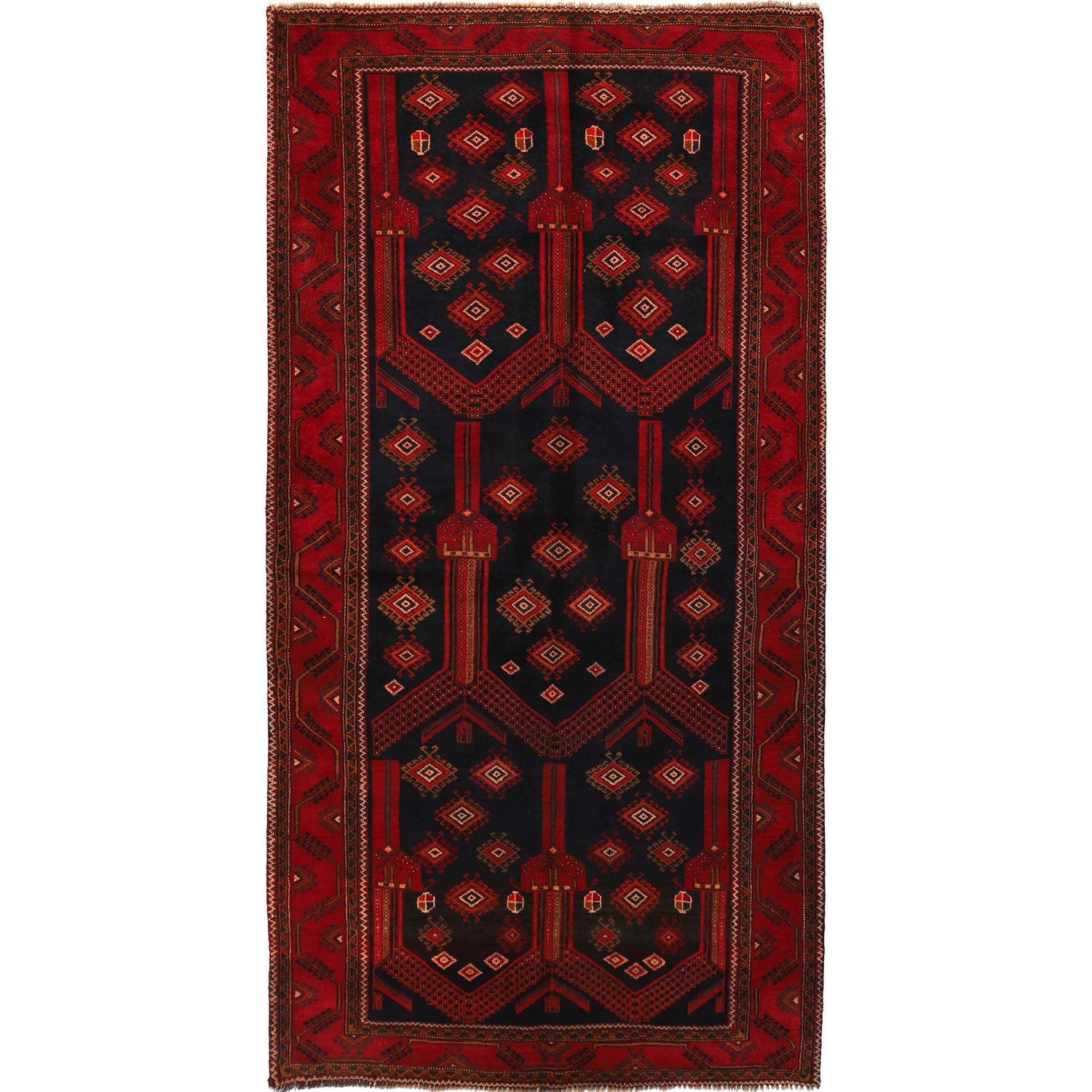 Baluchi Rug Handmade Multi Geometric 5x8 ft