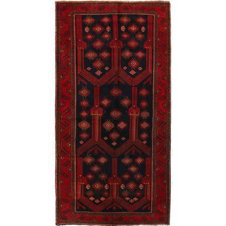 Baluchi Rug Handmade Multi Geometric 5x8 ft