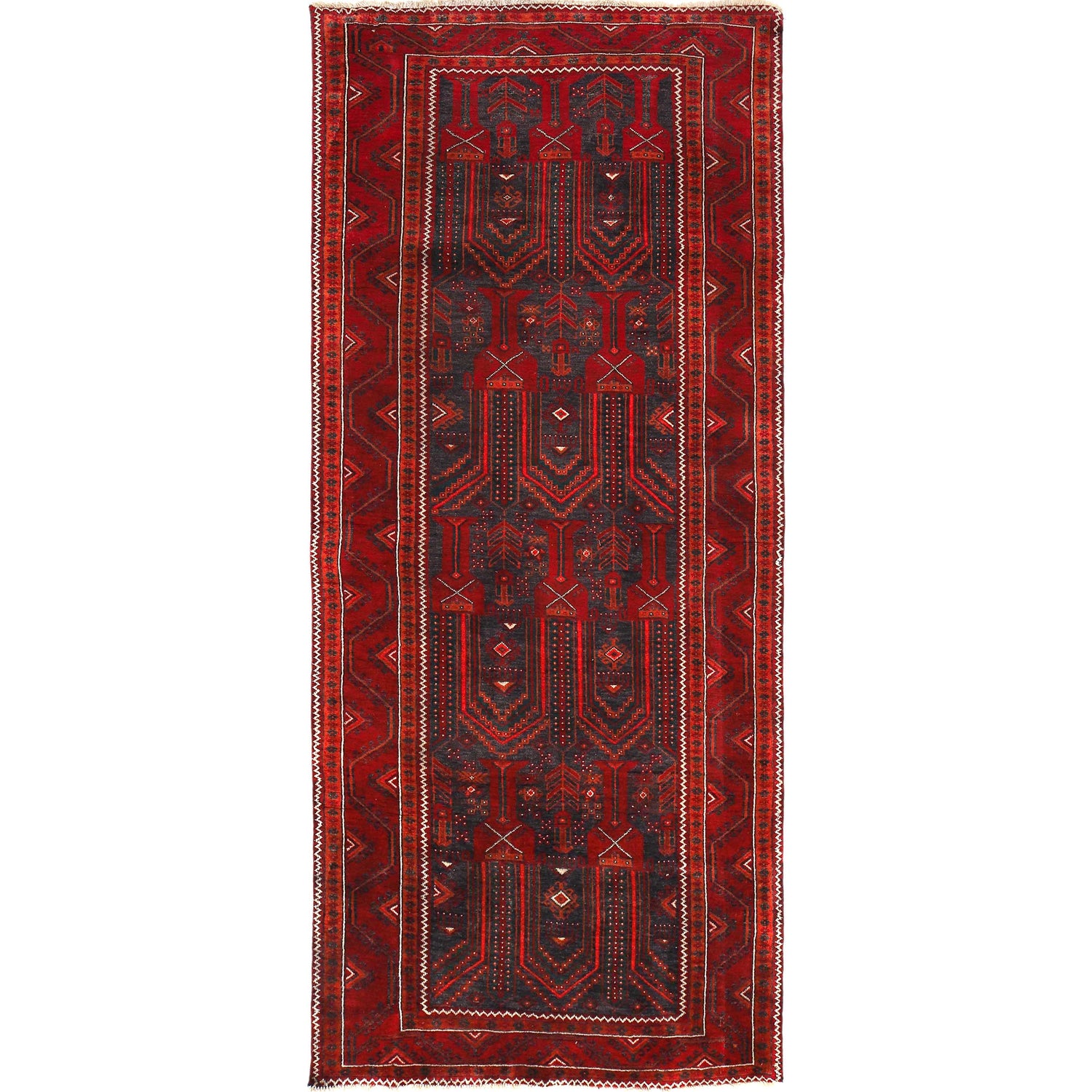 Baluchi Rug Handmade Multi Geometric 10' Runner