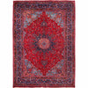 Kashan Area Rug Handmade Deep Red Medallion 7x10 ft