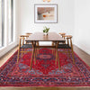 Kashan Area Rug Handmade Deep Red Medallion 7x10 ft