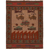 War Area Rug Handmade Multi Tank + Helicopter 2x4 ft