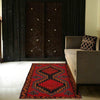 Baluchi Rug Handmade Red Geometric 3x5 ft