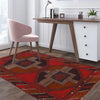 Baluchi Rug Handmade Red Geometric 3x5 ft
