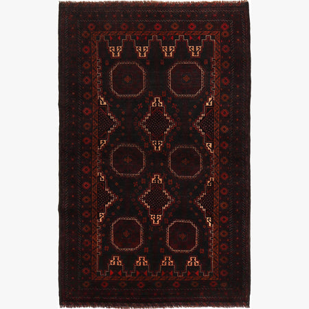Baluchi Rug Handmade Multi Geometric 4x6 ft