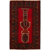 Baluchi Rug Handmade Red Geometric 3x5 ft
