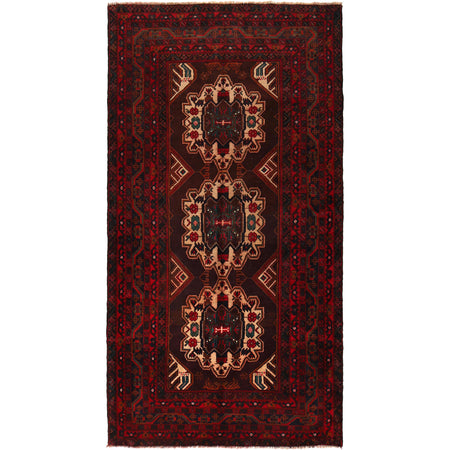Baluchi Rug Handmade Multi Geometric 5x8 ft