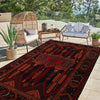 Baluchi Rug Handmade Multi Geometric 4x7 ft