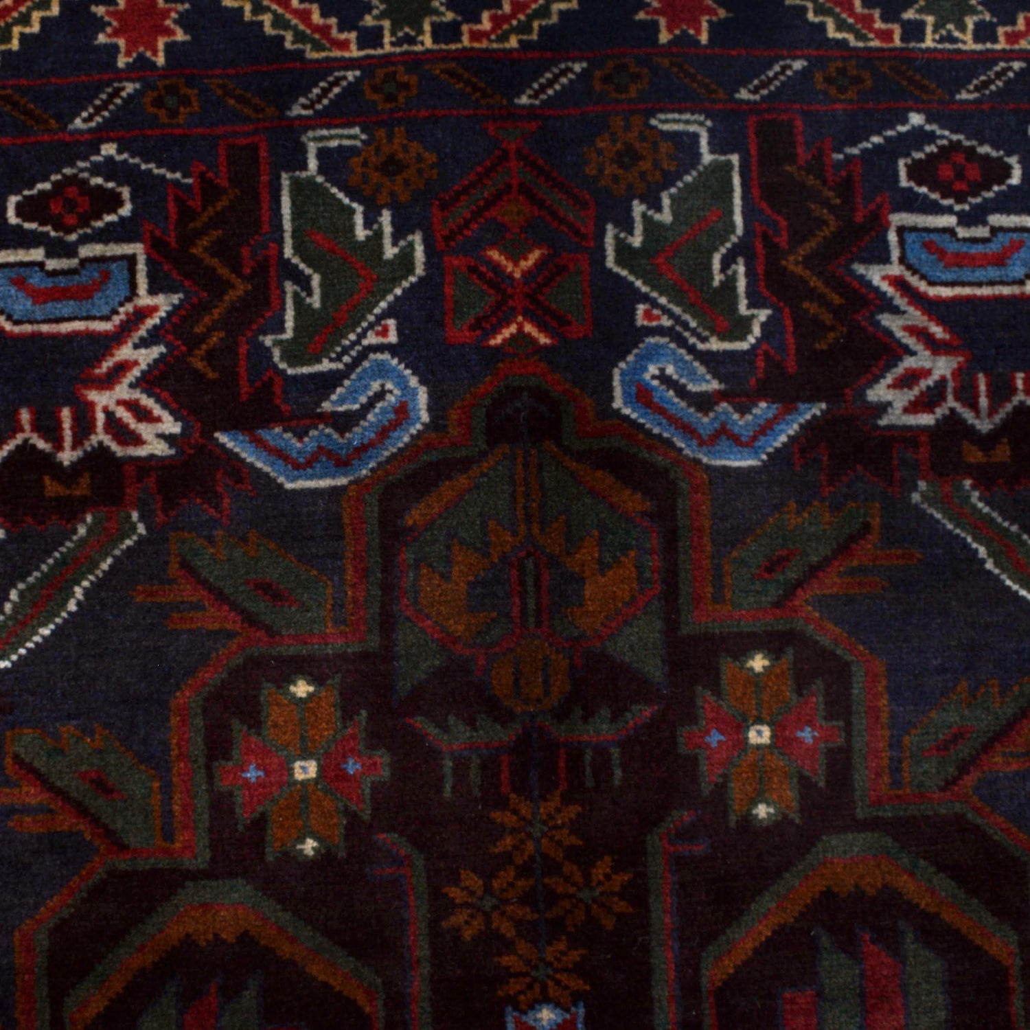 Baluchi Rug Handmade Multi Geometric 4x7 ft