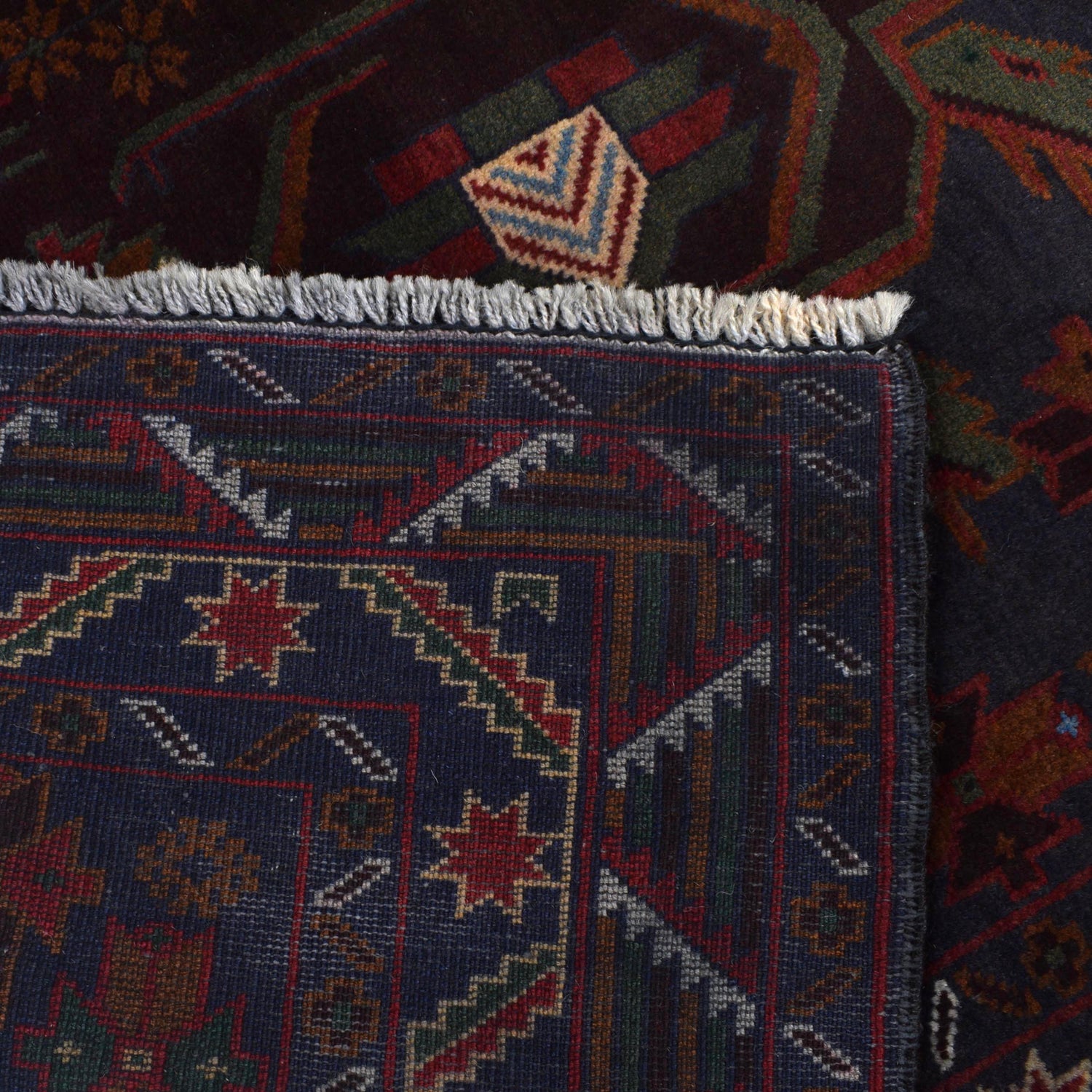 Baluchi Rug Handmade Multi Geometric 4x7 ft