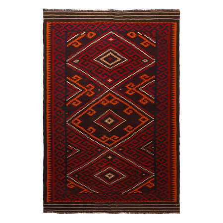 Maimana Kilim Area Rug Handmade Multi Floral 7x10 ft