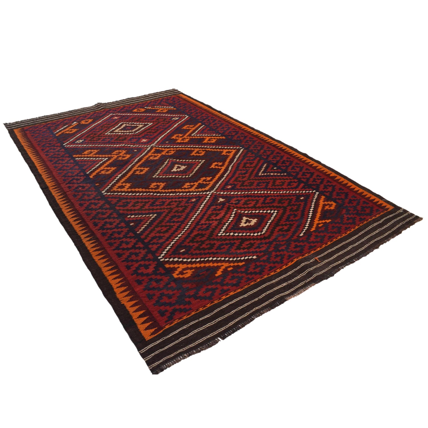 Maimana Kilim Area Rug Handmade Multi Floral 7x10 ft