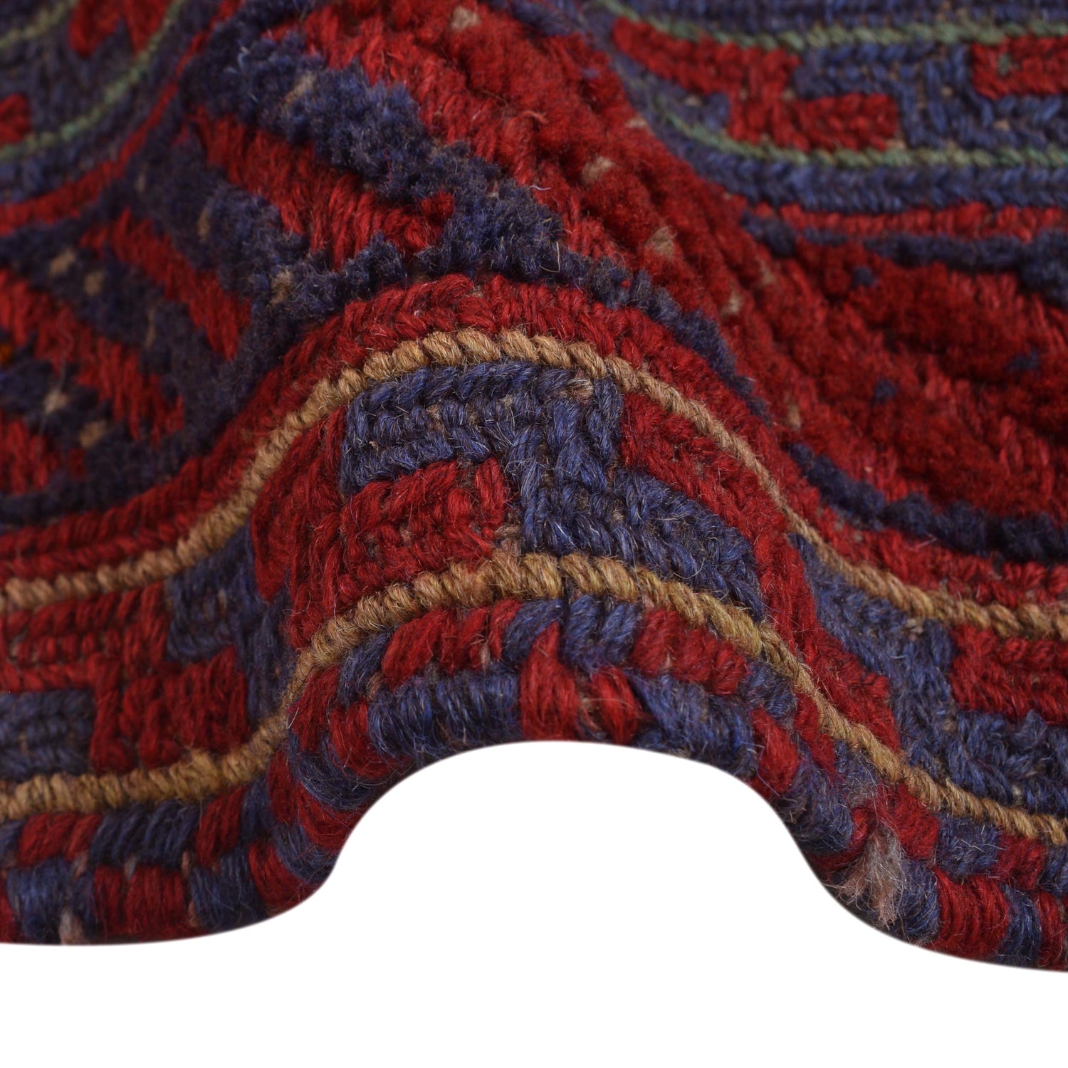 Mashwani Runner Rug Handmade Deep Red Geometric 5x6 ft