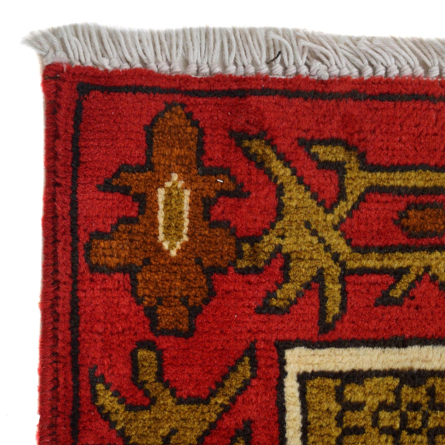 War Area Rug Handmade Red Tank + Helicopter 4x6 ft