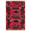 War Area Rug Handmade Pink Tank + Helicopter + Riffle 2x4 ft