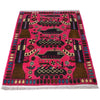War Area Rug Handmade Pink Tank + Helicopter + Riffle 2x4 ft