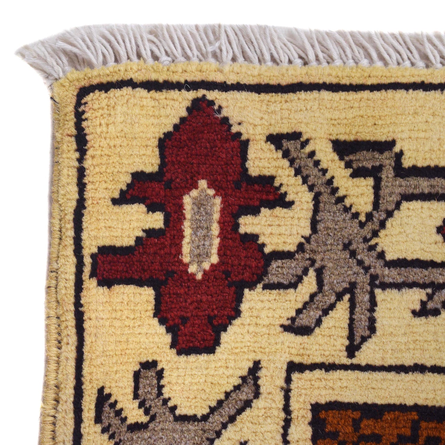 War Area Rug Handmade Beige Tank + Helicopter 4x6 ft