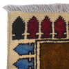 War Area Rug Handmade Beige Tank + Helicopter + Riffle 2x4