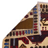 War Area Rug Handmade Beige Tank + Helicopter + Riffle 2x4