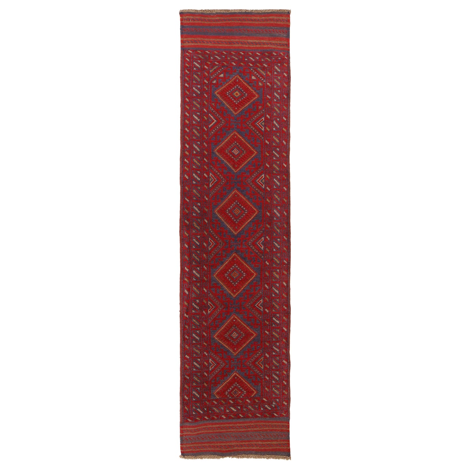 Mashwani Runner Rug Handmade Deep Red Geometric 8' Runner