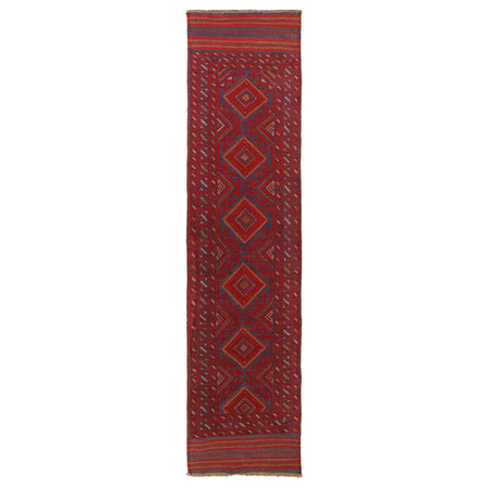 Mashwani Runner Rug Handmade Deep Red Geometric 8' Runner