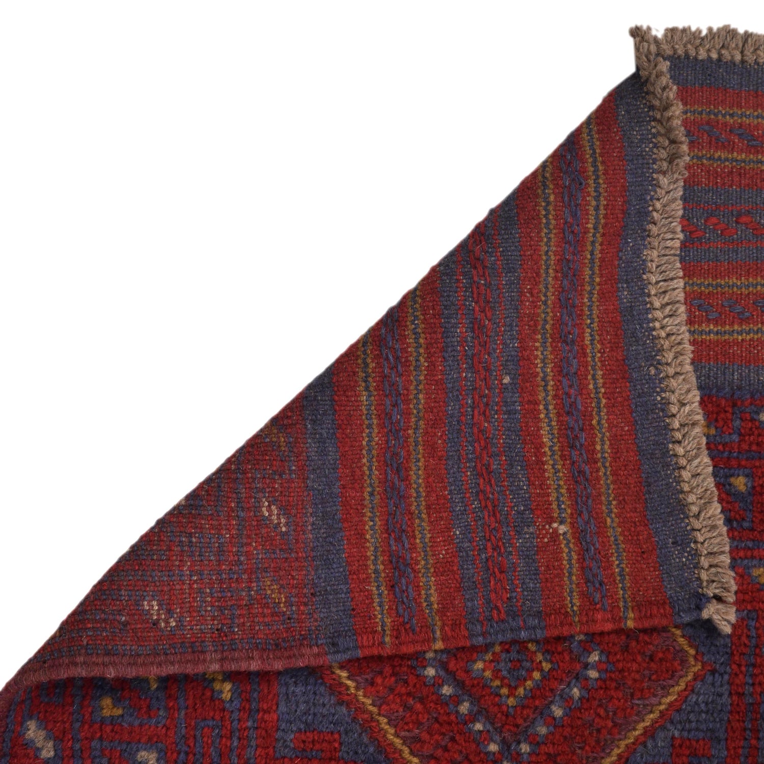 Mashwani Runner Rug Handmade Deep Red Geometric 8' Runner