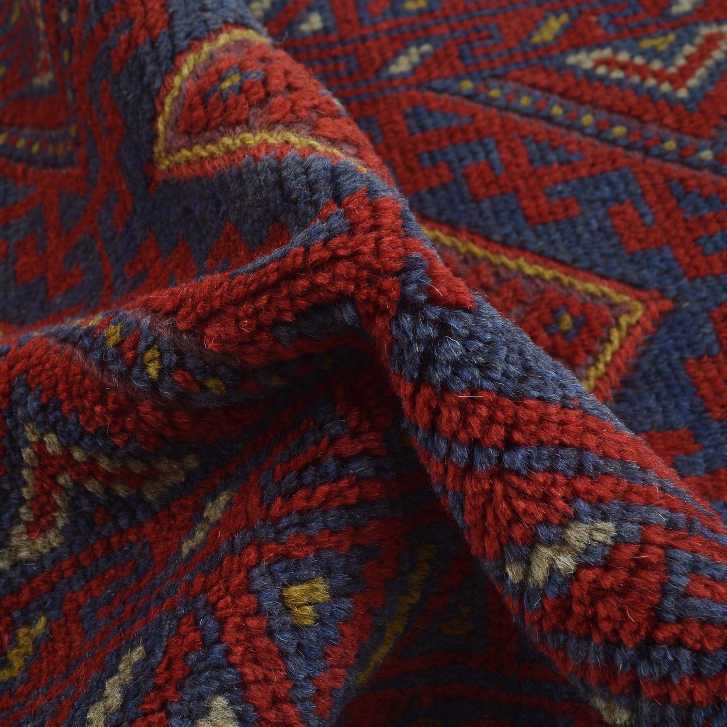 Mashwani Runner Rug Handmade Deep Red Geometric 8' Runner