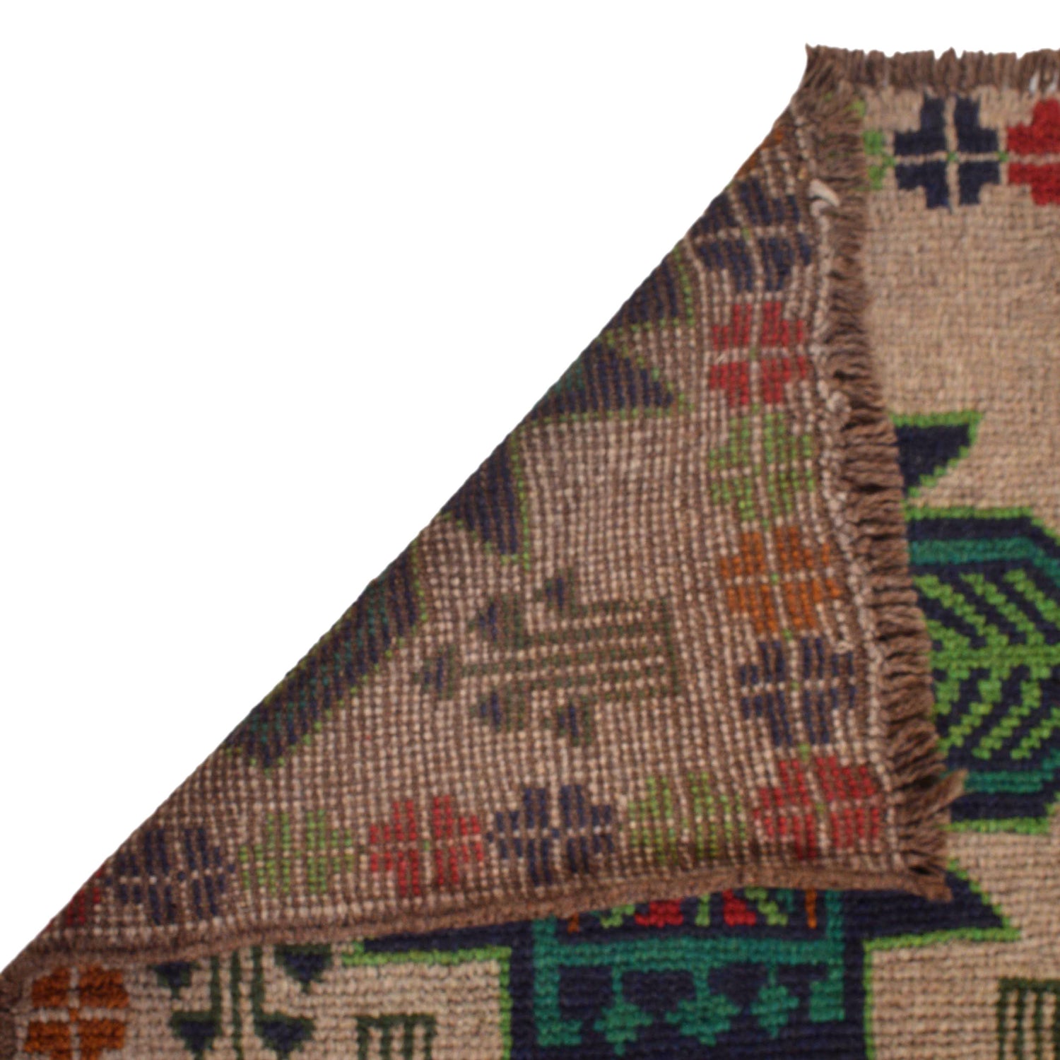 Baluchi Rug Handmade Beige Geometric 4x6 ft