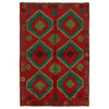 Baluchi Rug Handmade Red Geometric 4x6 ft