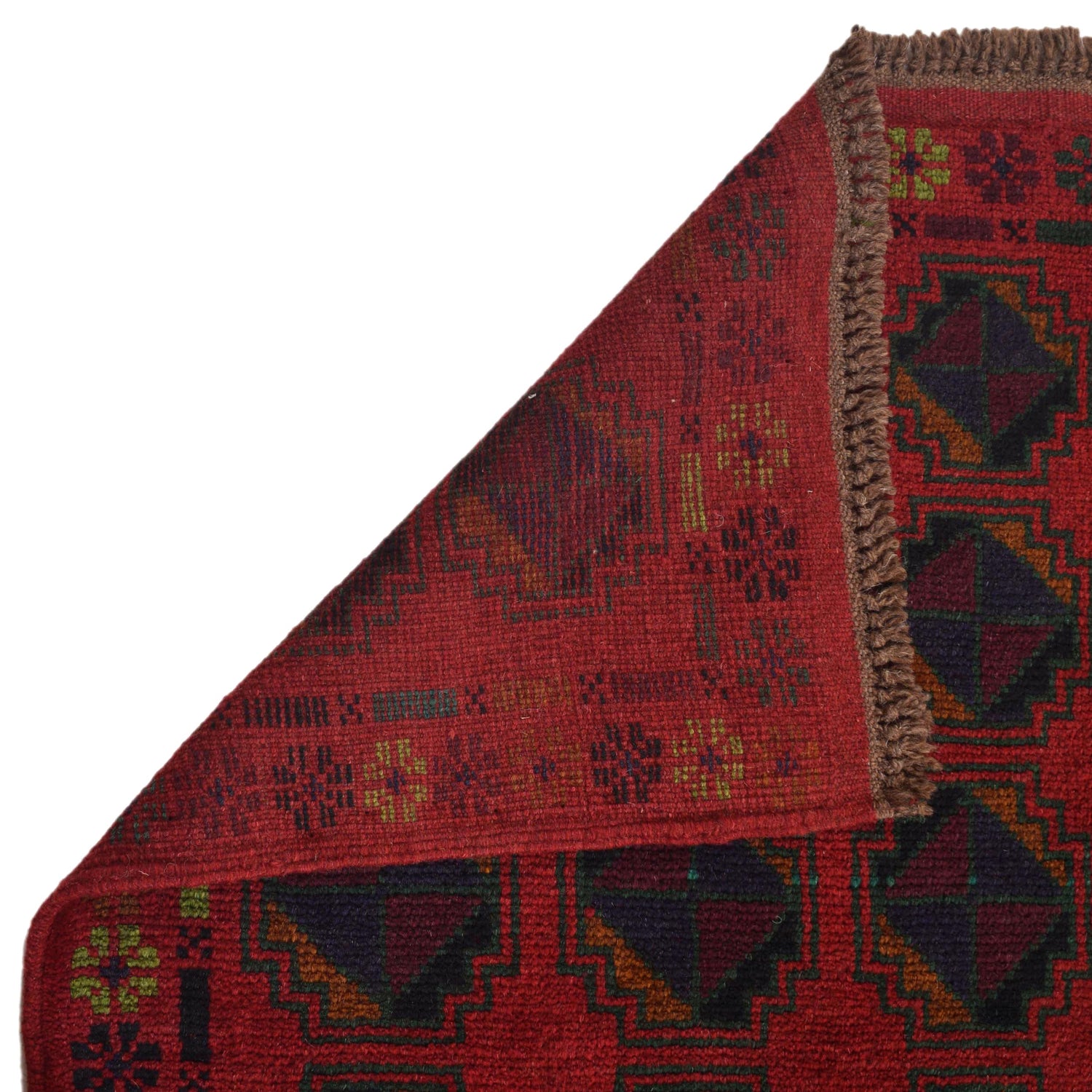 Baluchi Rug Handmade Red Geometric 4x6 ft