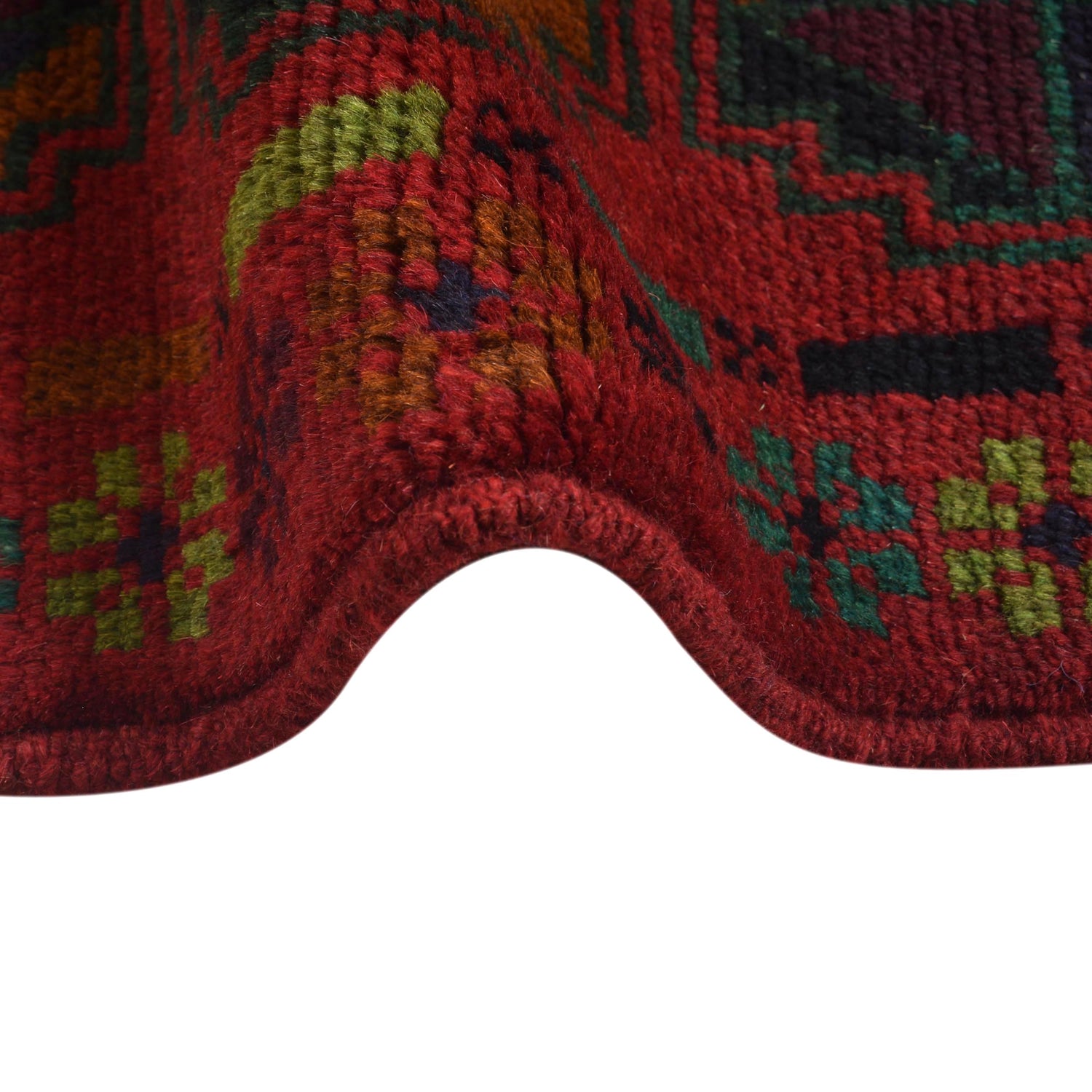 Baluchi Rug Handmade Red Geometric 4x6 ft