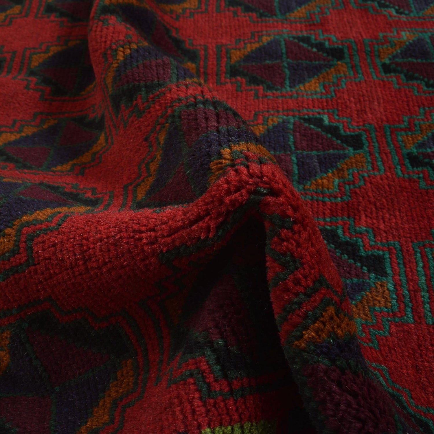 Baluchi Rug Handmade Red Geometric 4x6 ft
