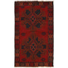 Baluchi Rug Handmade Red Geometric 3x5 ft