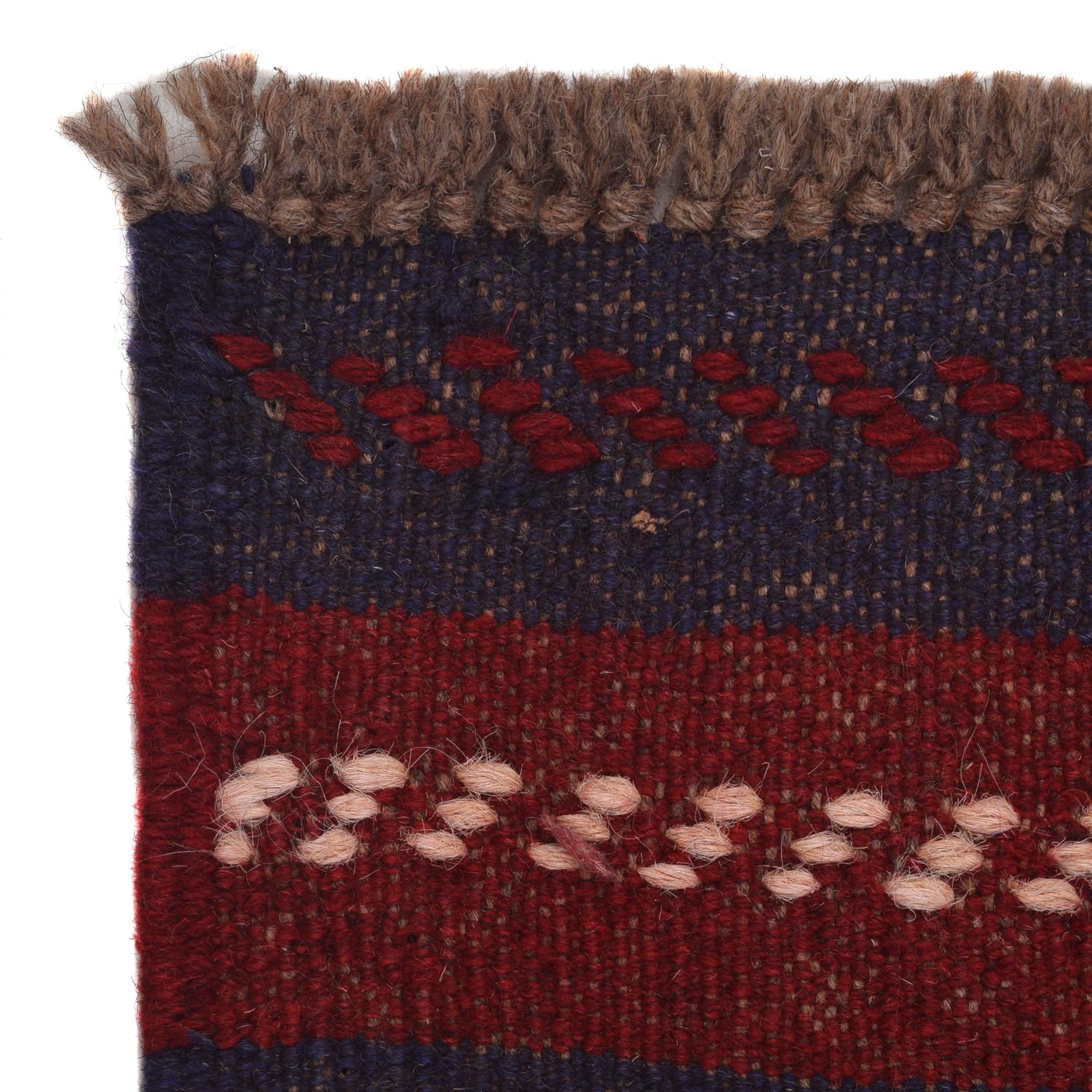 Mashwani Runner Handmade Deep Red Geometric 8' Runner