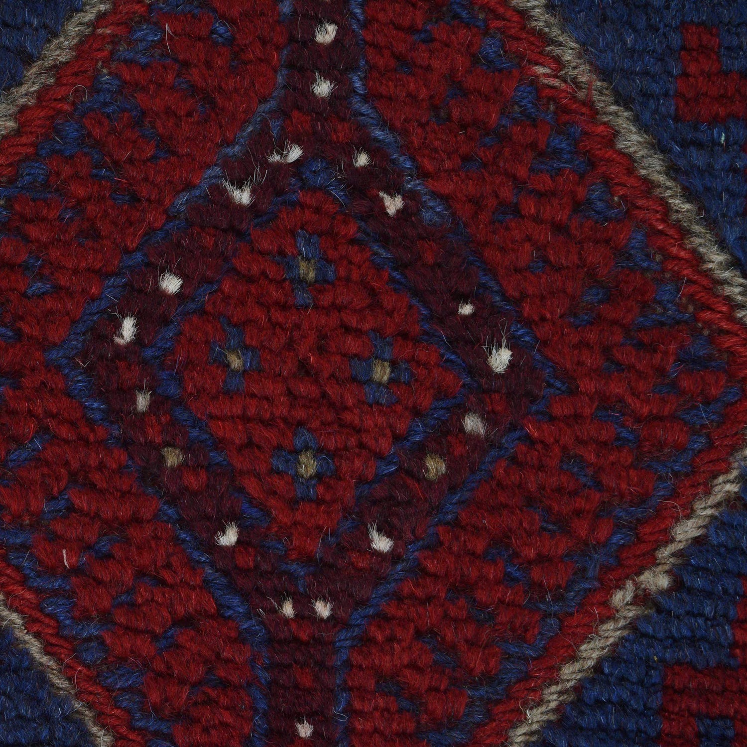 Mashwani Runner Handmade Deep Red Geometric 8' Runner