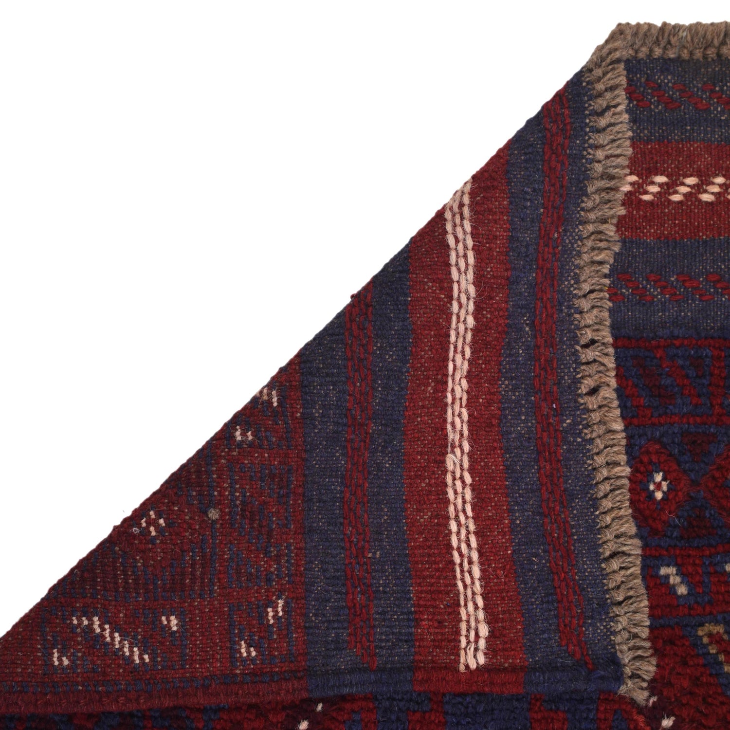 Mashwani Runner Handmade Deep Red Geometric 8' Runner