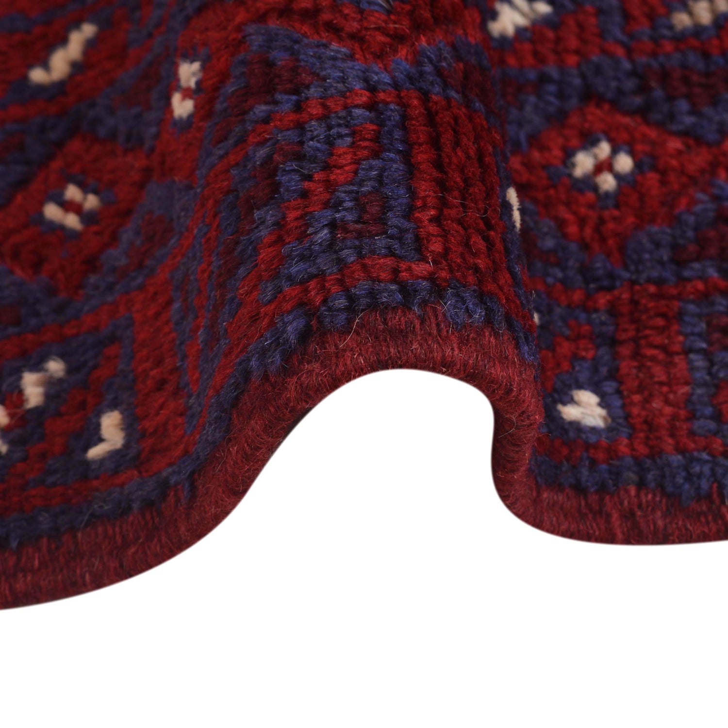 Mashwani Runner Handmade Deep Red Geometric 8' Runner