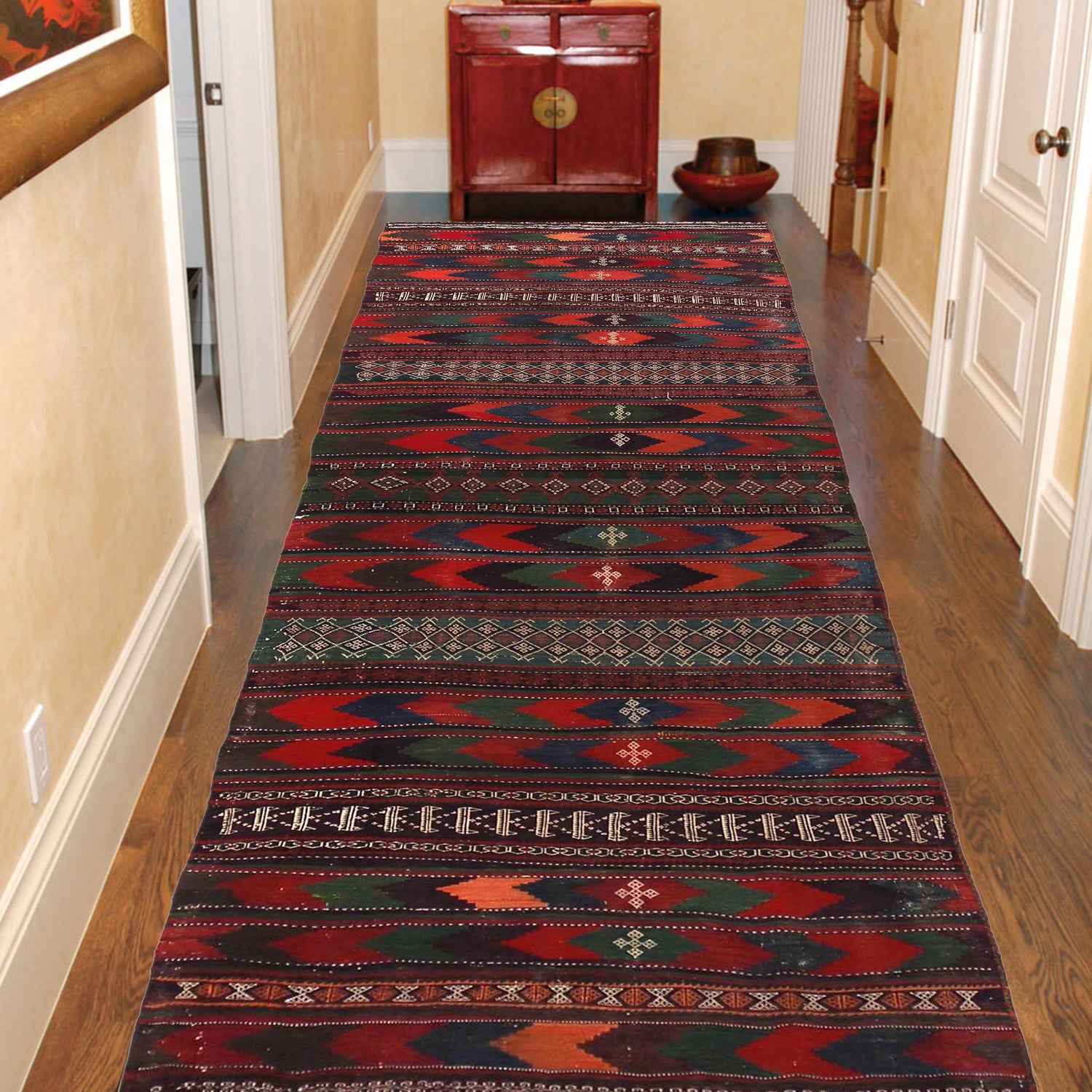 Table Sheet Area Rug Runner Handmade Multi Curvilinear 10'